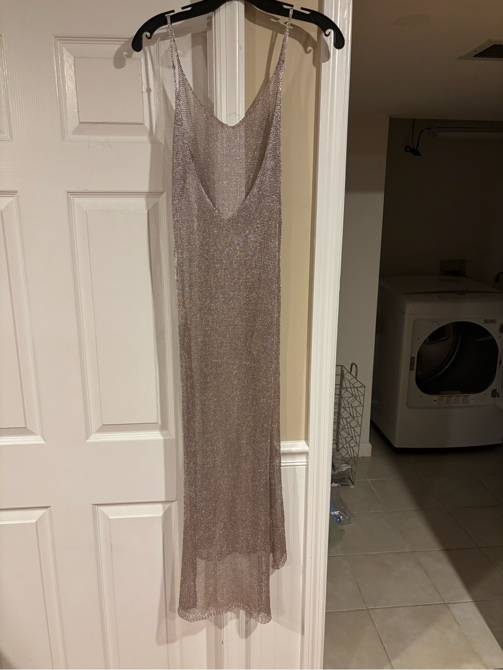 Pinkblush Shimmery Taupe Metallic Maxi Slip Dress